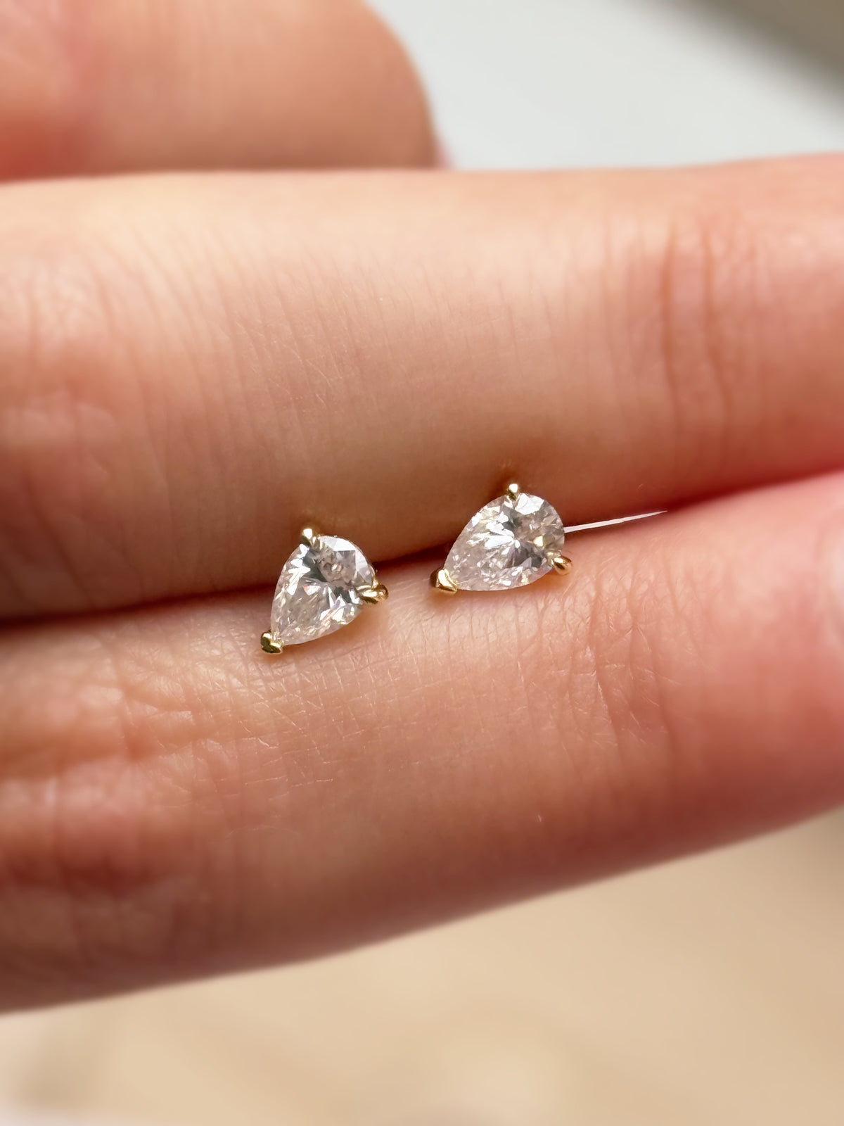 Pear Shaped Stud Earrings