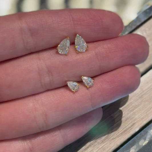 Pear Shaped Stud Earrings